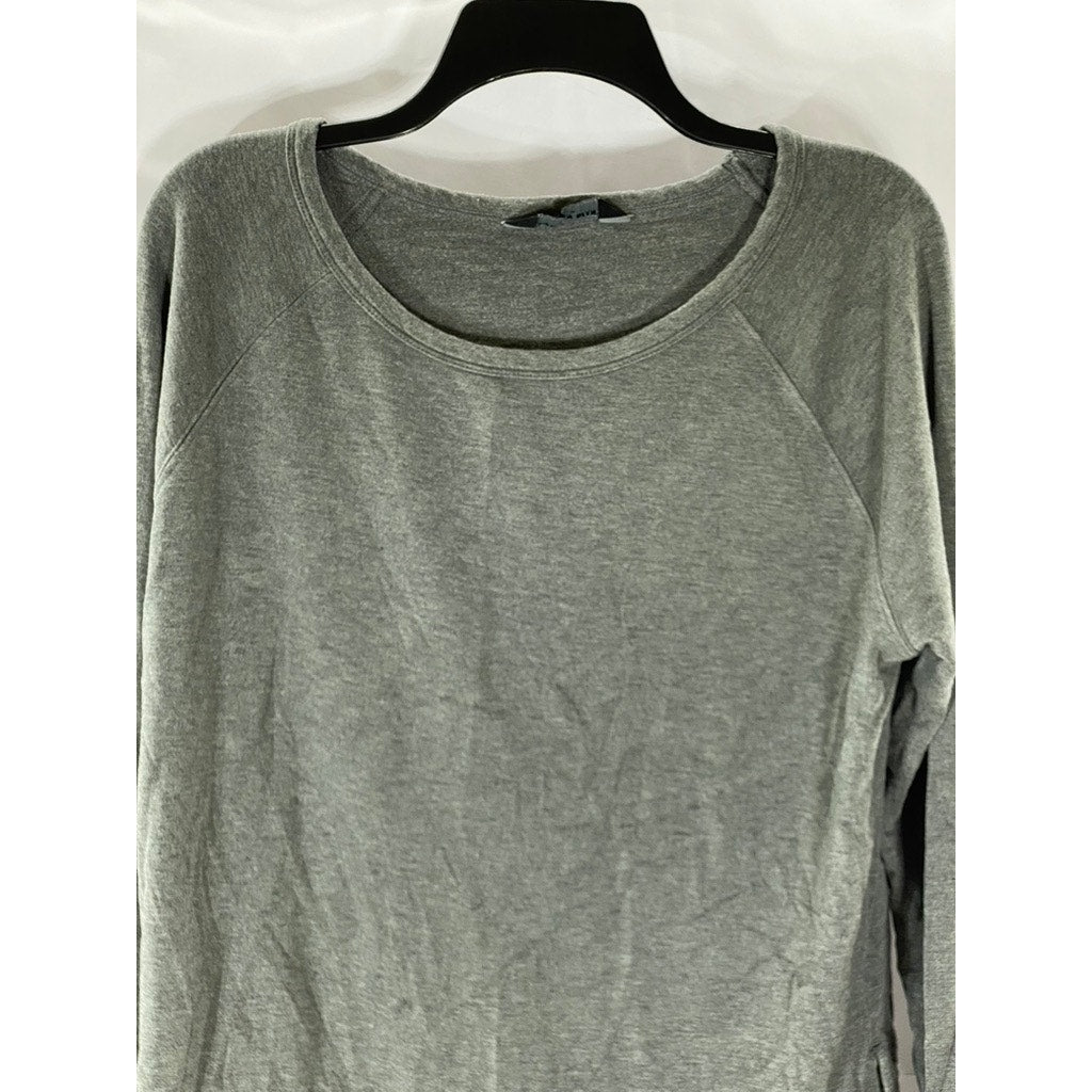 AMERICAN GIANT Women's Light Gray Casual Crewneck Long Sleeve Top SZ L