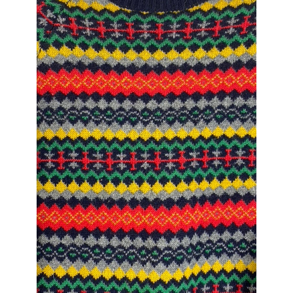 J.CREW Men's Multicolor Crewneck Lambs Wool Knit Long Sleeve Sweater SZ S