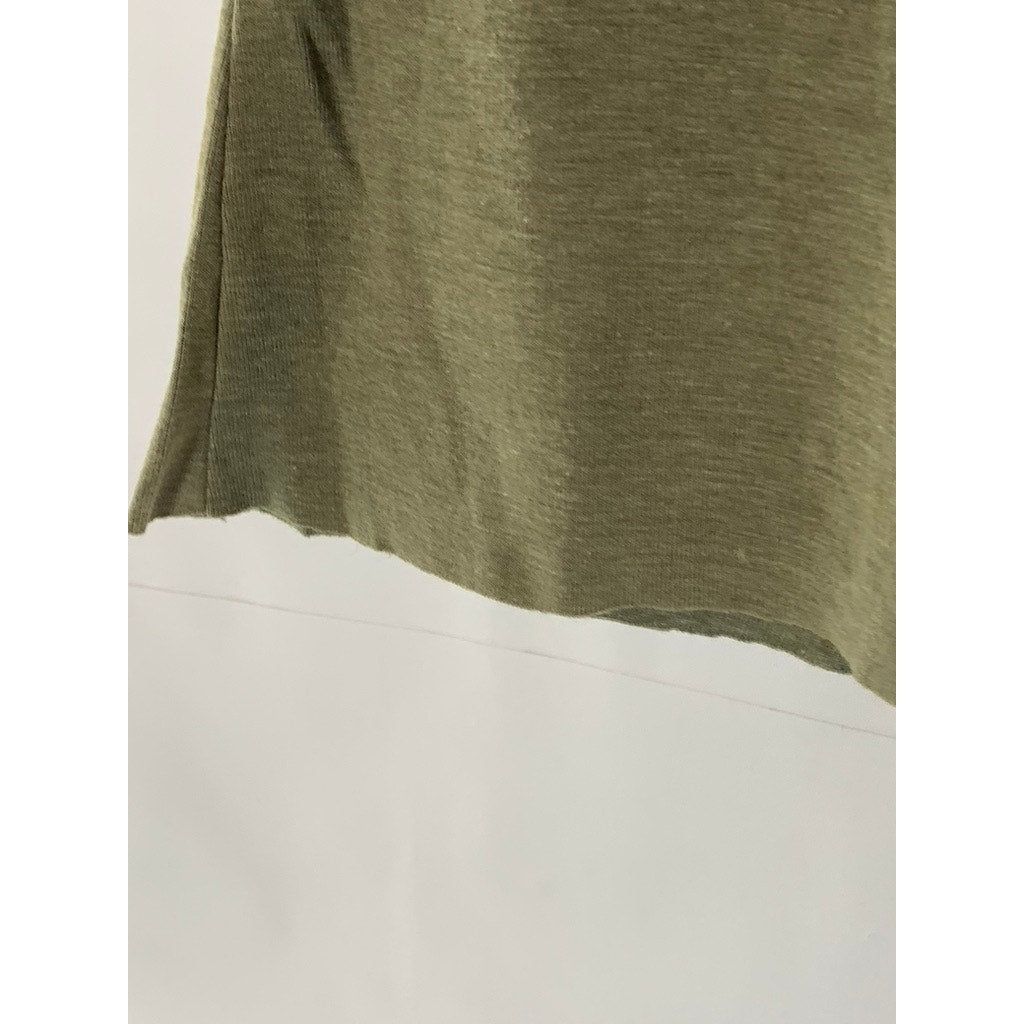 OLD NAVY Women's Army Green Perfect Short Sleeve Casual Henley Top SZ M