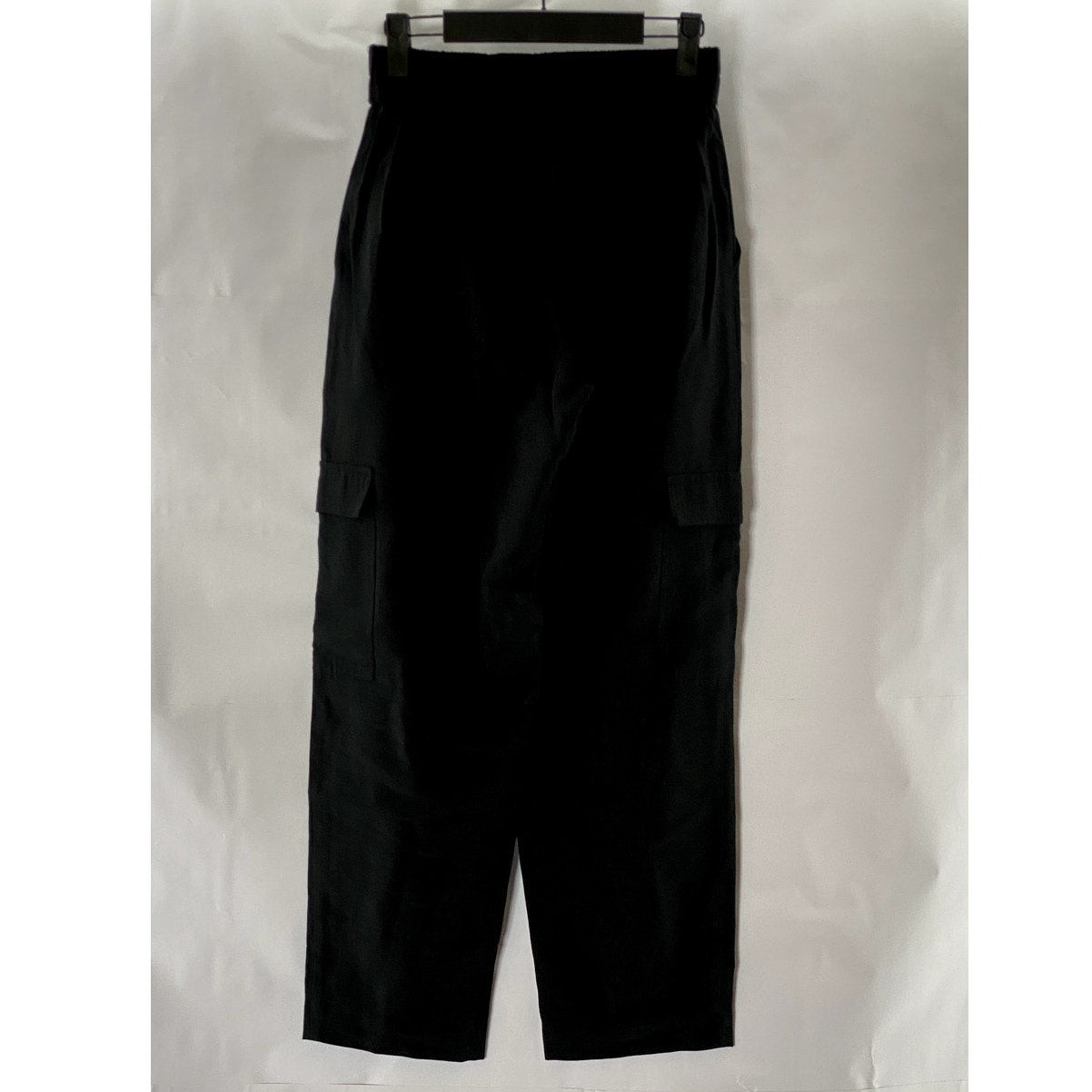 A NEW DAY Women's Solid Black Elasticized Pull-On Straight-Leg Cargo Pants SZ XS