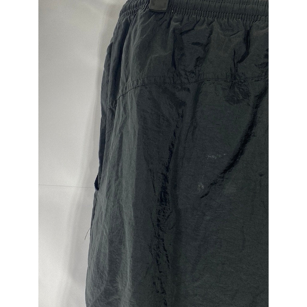NIKE Men's Vintage Black Solid Nylon Zipper-Hem Outdoor Jogger Pull-On Pant SZ L