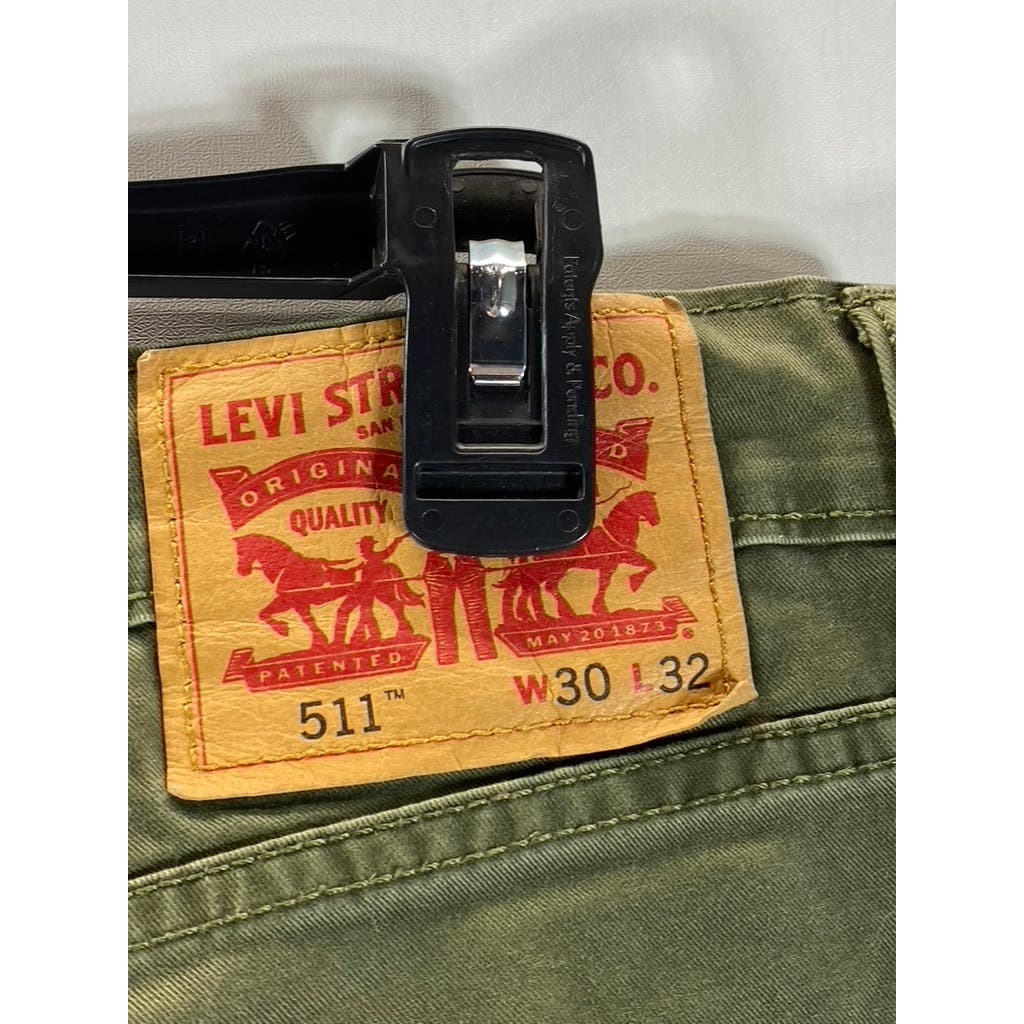 LEVI'S Men's Olive Green 511 Slim-Fit Five-Pocket Jean SZ 30X32