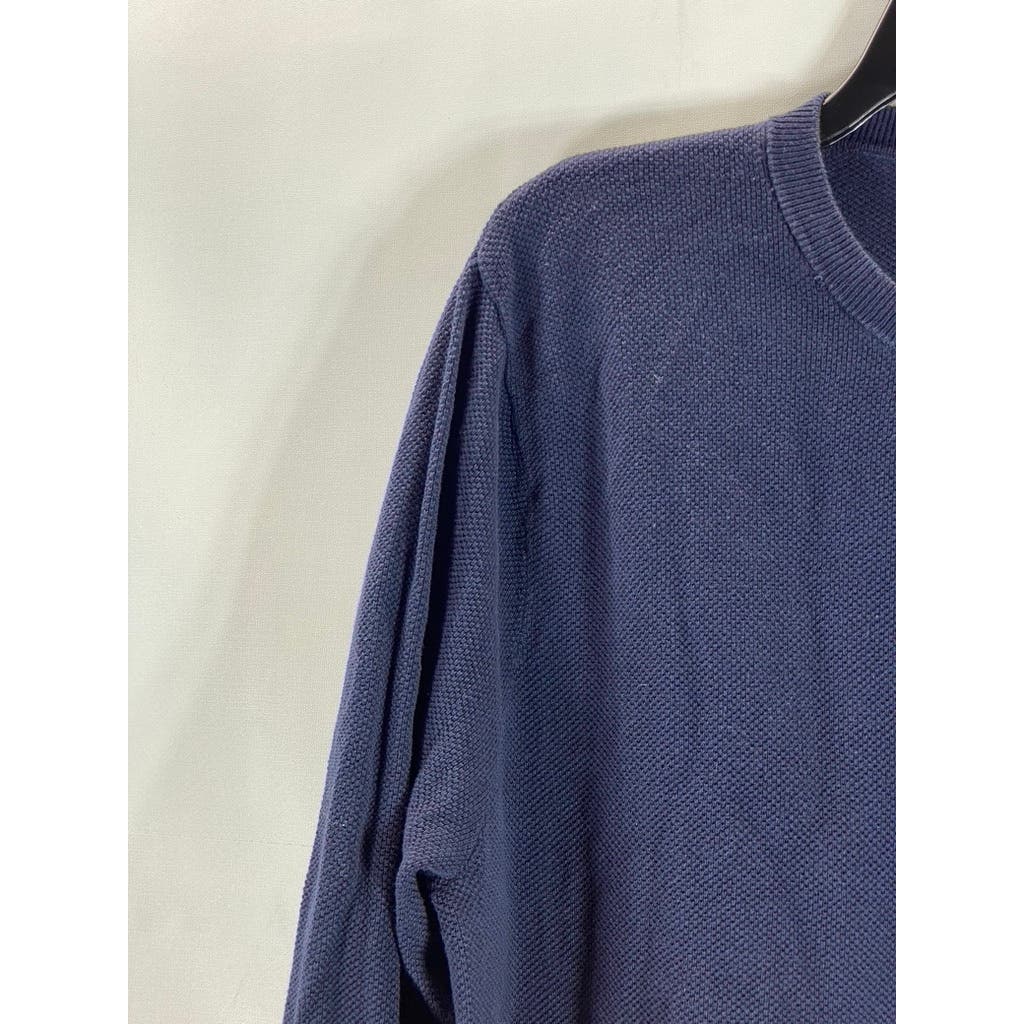 J.CREW Men's Navy Cotton Knit Crewneck Pullover Long Sleeve Sweater SZ L