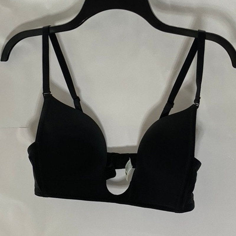 EXCLUSIVE OF TRIMS Women's Black Strap Scooped Bra SZ 36 C