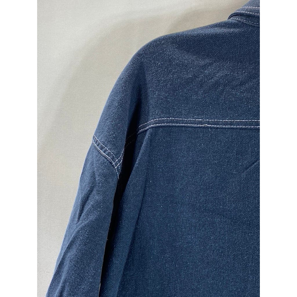 OAK + FORT Men's Blue Denim Button-Up Long Sleeve Shirt SZ M