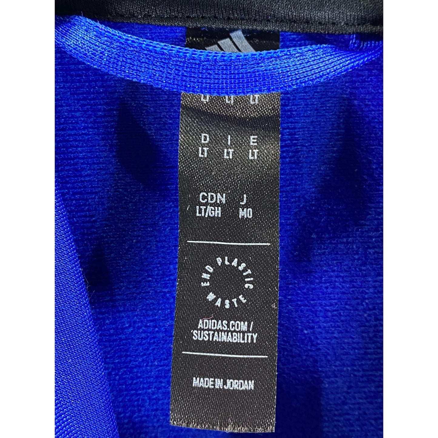 ADIDAS Men's Dark Blue Essentials Regular-Fit Warm-Up 3-Stripe Track Jacket SZ L