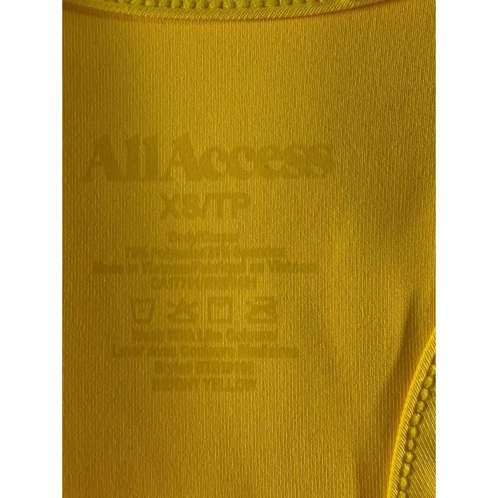 ALL ACCESS Women's Yellow Racerback Pullover Sports Bra SZ XS