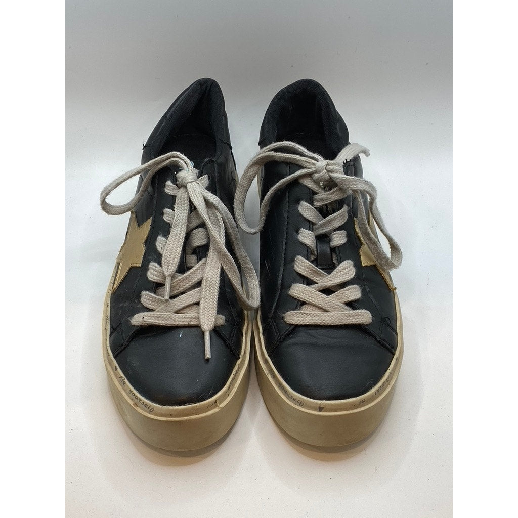 SHU SHOPS Women's Black Star Print Poppea Platform Lace-Up Casual Sneakers SZ6.5
