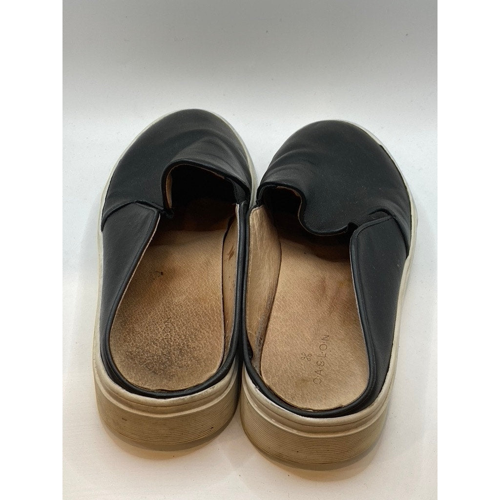 CASLON Women's Black Leather Round-Toe Slip-On Casual Mule Shoes SZ 9.5