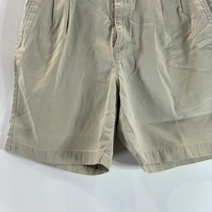 BANANA REPUBLIC Men's Tan Vintage Pleated Front Classic Fit Chino Shorts SZ 33