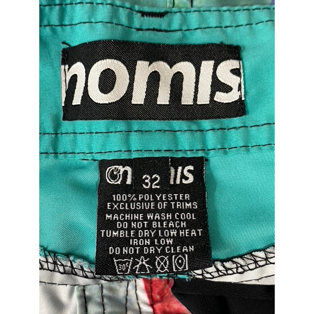 NOMIS Men's Green Printed Pull-On Board Swim Trunks SZ 32