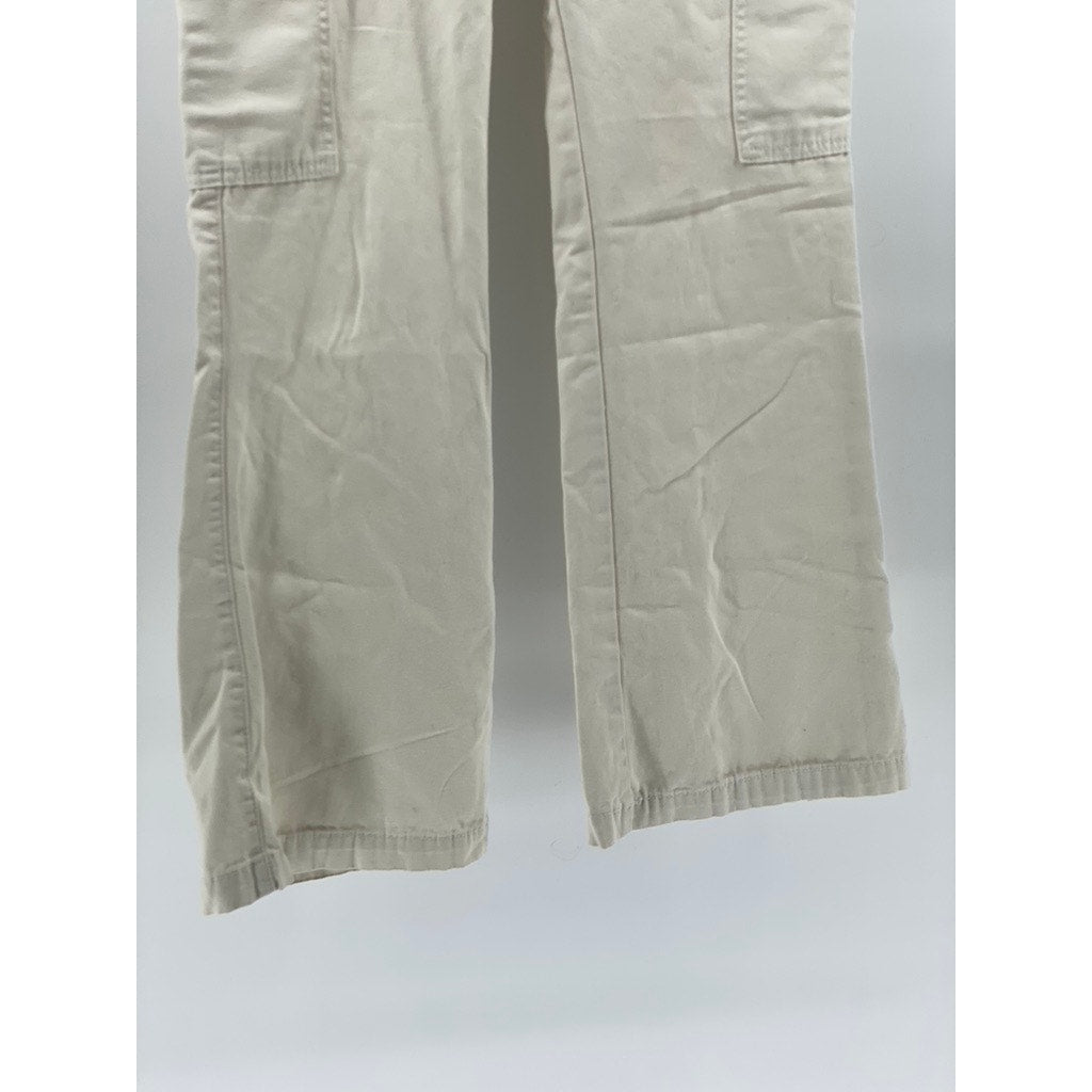 AEROPOSTALE Women's Off-White Low-Rise Flare Utility Cargo Pants SZ M