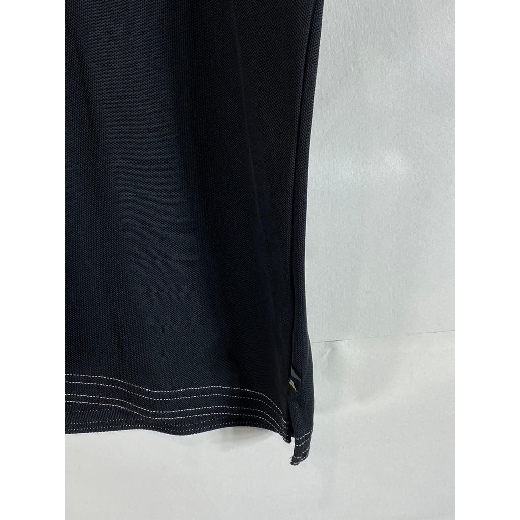 TOMMY BAHAMA Men's Black Solid Emerfielder IslandZone Short Sleeve Polo SZ L