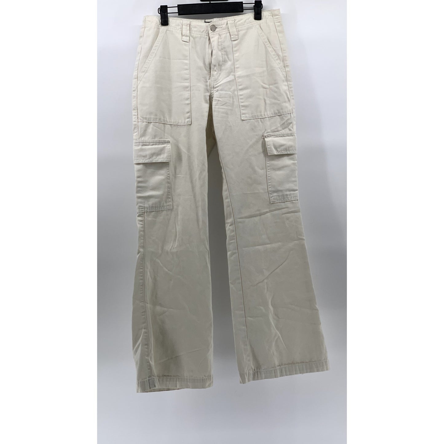 AEROPOSTALE Women's Off-White Low-Rise Flare Utility Cargo Pants SZ M
