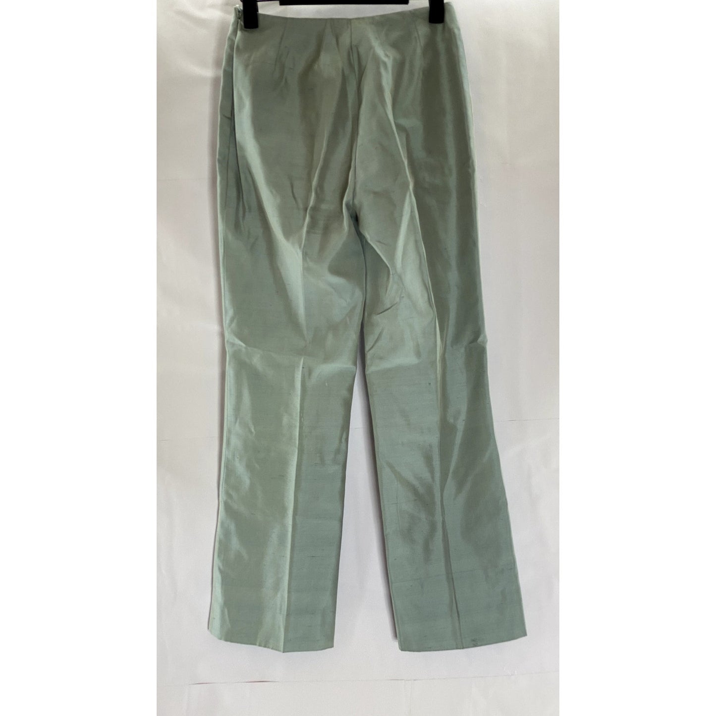 AKRIS Women's Light Green Cotton/Silk Straight-Leg Side-Zip Dress Pant SZ 4