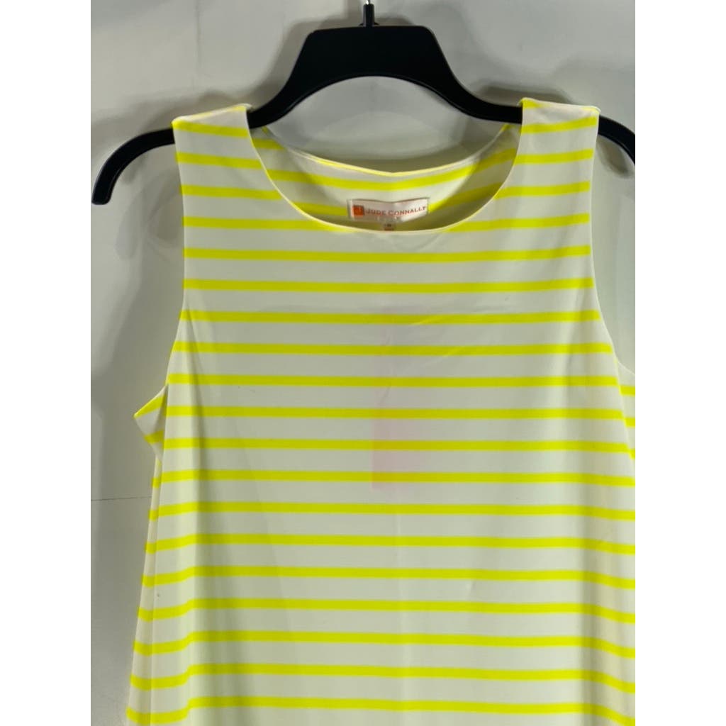 JUDE CONNALLY Women's Yellow/White Striped Beth Crewneck Mini Dress SZM