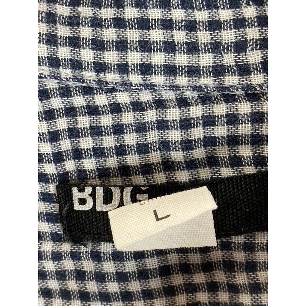 BDG Urban Outfitter Men's Black/White Gingham Button-Up Long Sleeve Shirt SZ L