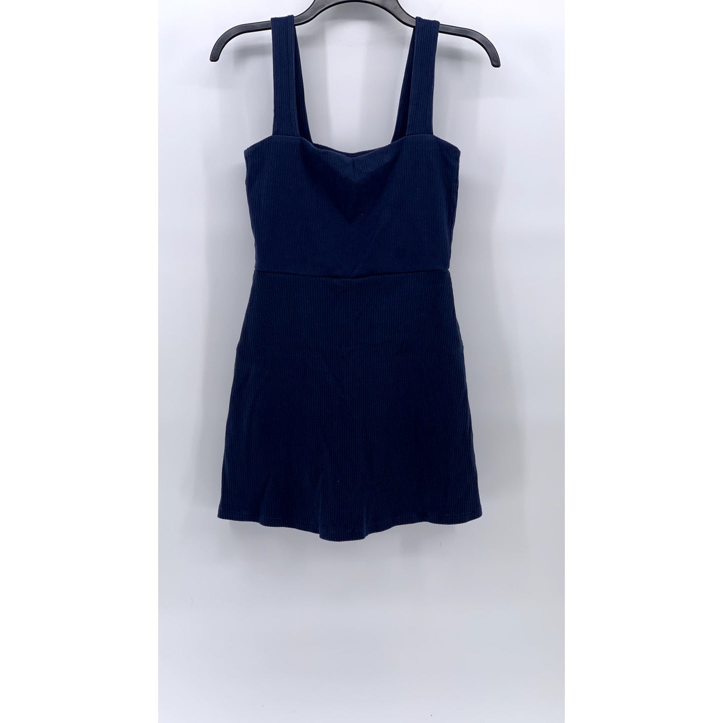 PINK Women's Navy Blue Straight-Neck Sleeveless Short Lined A-Line Dress SZ S