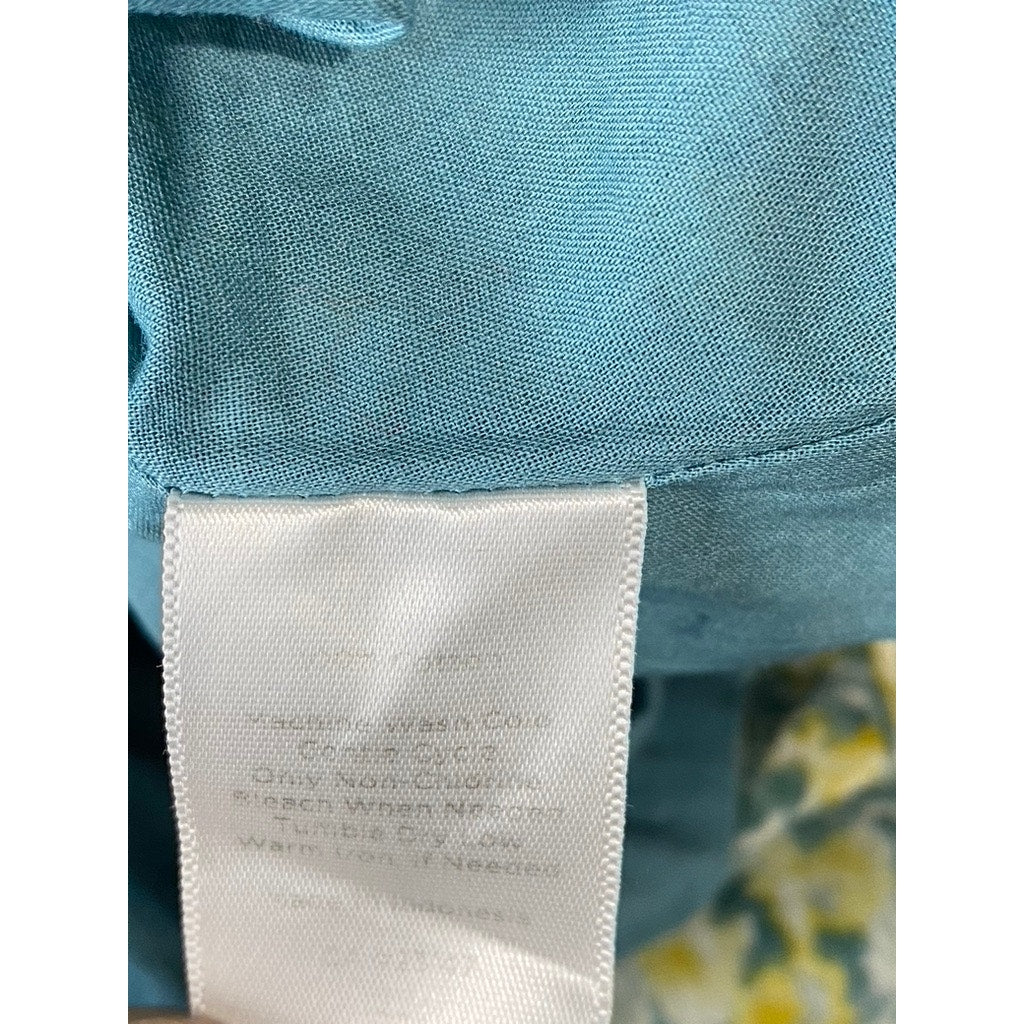 TALBOTS Women's Plus Size Green/Yellow Floral A-Line Knee Length Skirt SZ 12W