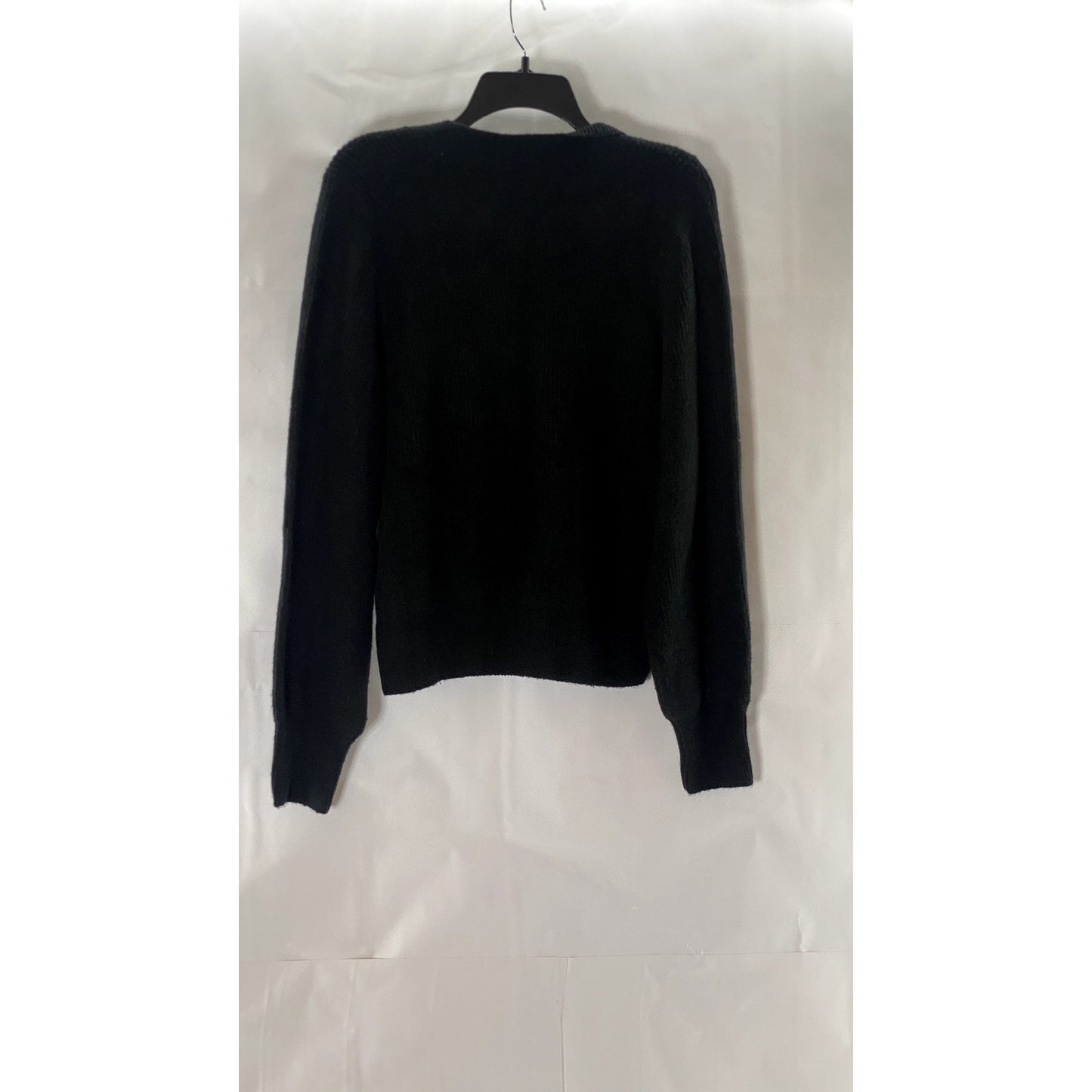 MADEWELL Women's Black Coziest Yarn Melwood Square-Neck Long Sleeve Sweater SZ L