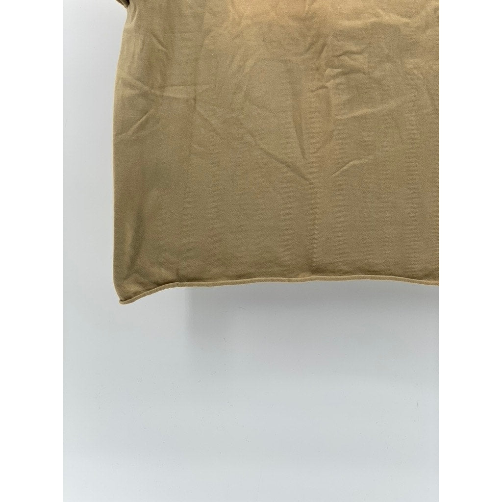 ZARA Women's Tan Crewneck Oversized Short Sleeve Top SZ S