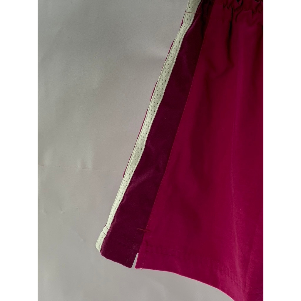 NIKE Women's Berry/White Mesh Side Stripe Drawstring Pull-On Tennis Skort SZ L