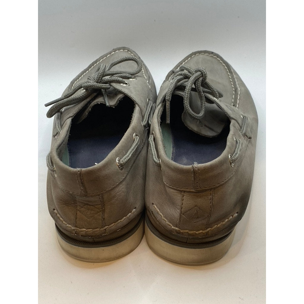 SPERRY Men's Brown Leather Top-Sider Round-Toe Slip-On Casual Shoes SZ 11.5