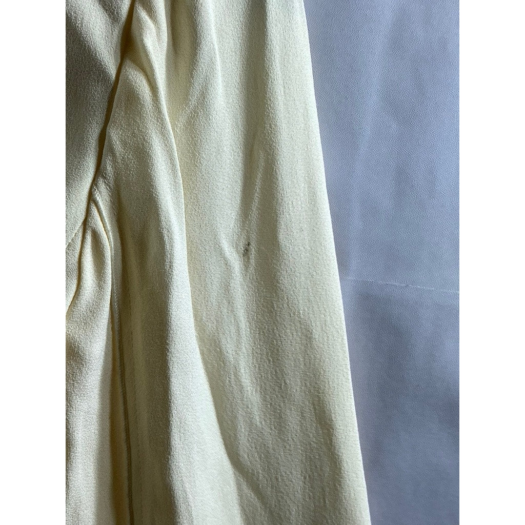 UNBRANDED Women's Beige Single-Button Long Sleeve Notch Lapel Blazer SZ S