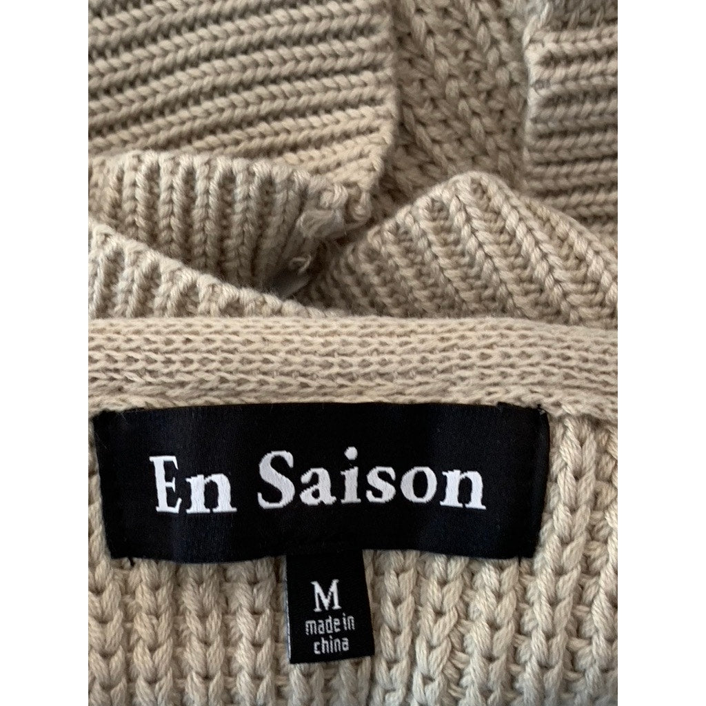 EN SAISON Women's Light Green Sweetheart Neck Knit Crop Tank Top SZ M