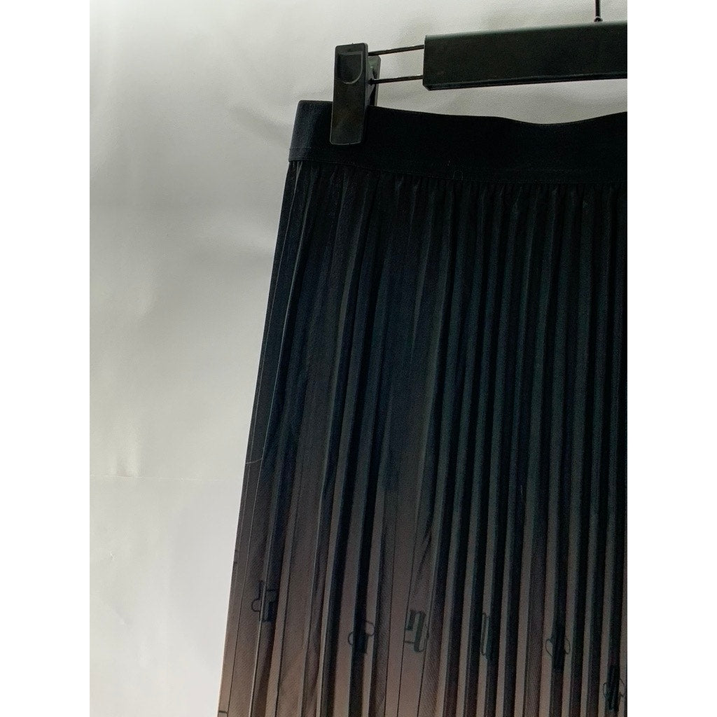 MUNTHE Women's Brown Ombre Aydence Pleated Pull-On Midi Skirt SZ S