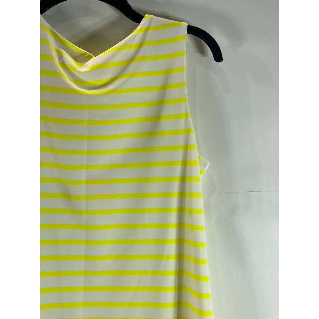 JUDE CONNALLY Women's Yellow/White Striped Beth Crewneck Mini Dress SZM