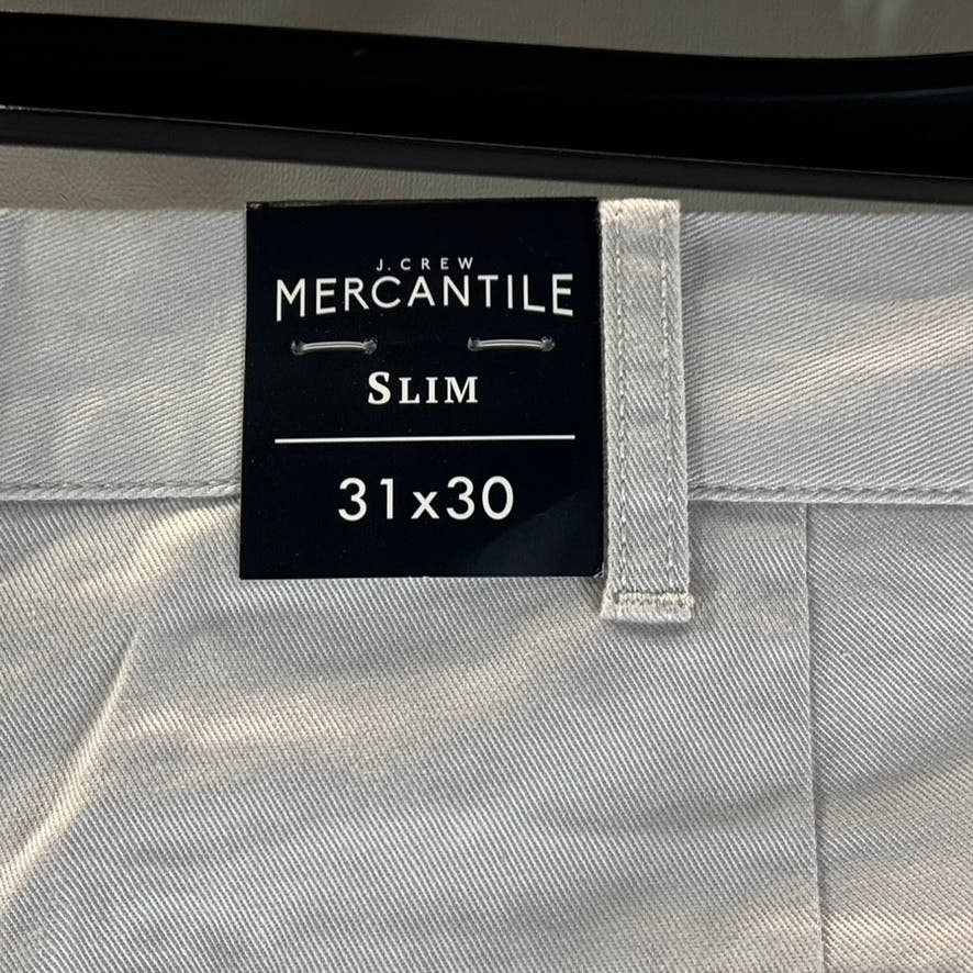 J.CREW Men's Light Gray Mercantile Flex Slim-Fit Four-Pocket Pants SZ 31X30