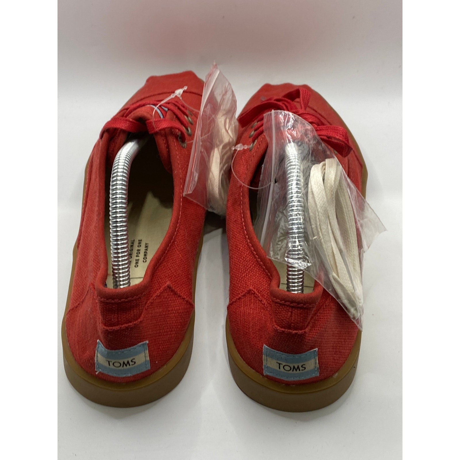 TOMS Men's Brick Red Canvas Cordones Lace-Up Round-Toe Sneakers SZ 9
