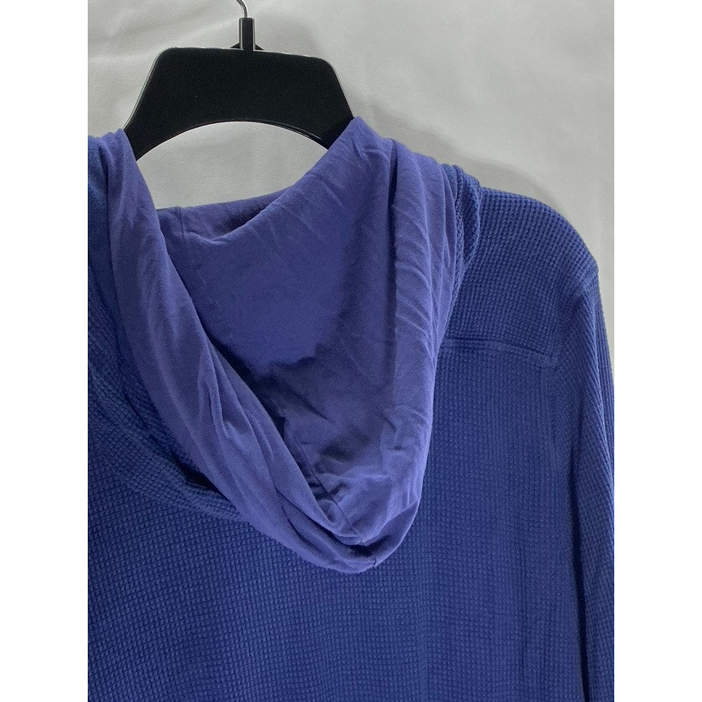 7 FOR ALL MANKIND Men's Dark Blue Long Sleeve Pullover Hooded Shirt SZ L