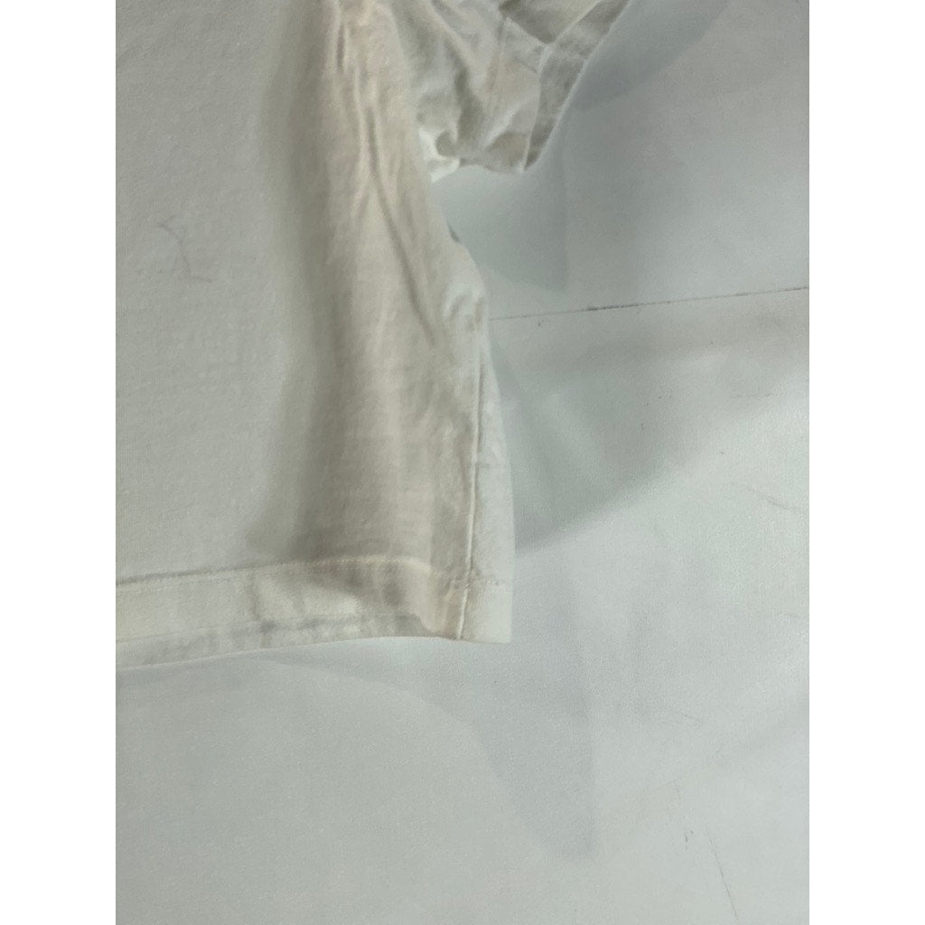 URBAN OUTFITTERS Women's White Crewneck Short Sleeve Best Friend Crop Top SZ S