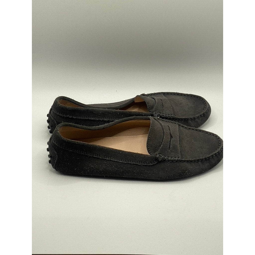 TODS Women's Dark Gray Gommino Slip-On Suede Penny Driving Shoes SZ 38(US8)