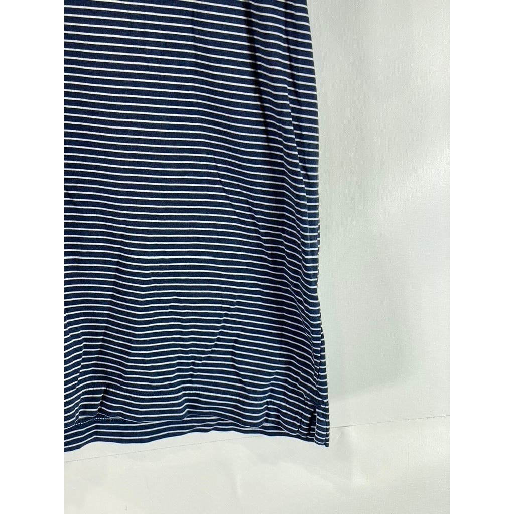 VINEYARD VINES Men's Navy Feeder Striped Pima Short Sleeve Polo SZ XL