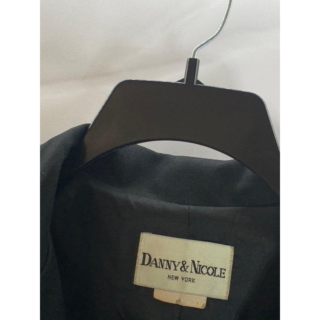 DANNY & NICOLE New York Women's Black Solid Three-Button Notch Lapel Blazer SZ L