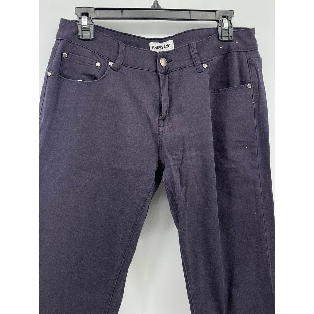 ANKOR EAST Women's Plum Mid-Rise Stretch Slim-Fit Pants SZ 13/14