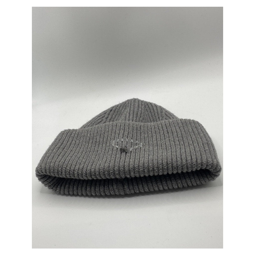 PRADA MILANO Men's Charcoal Gray Ribbed Pull-On Knit Beanie OS