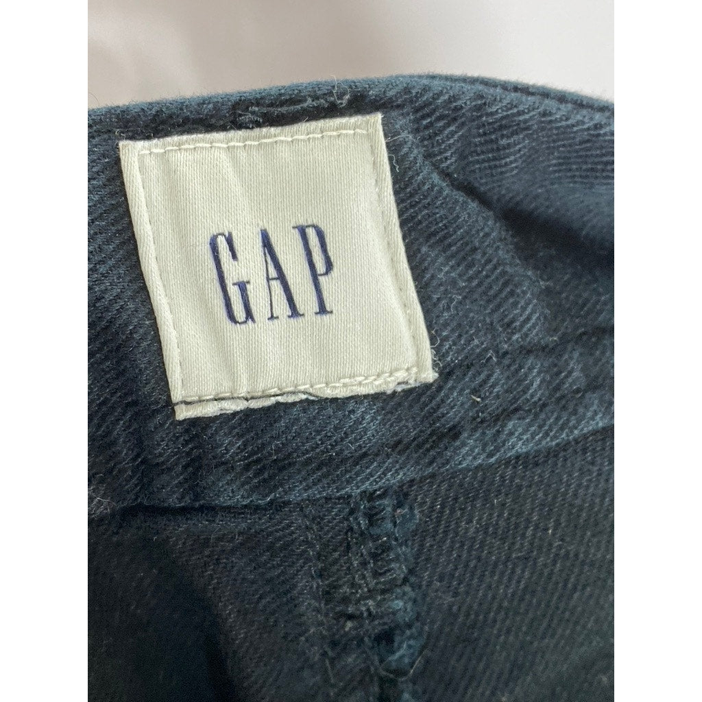 GAP Women's True Black High-Rise Wide-Leg Cropped Chino Pant SZ 6