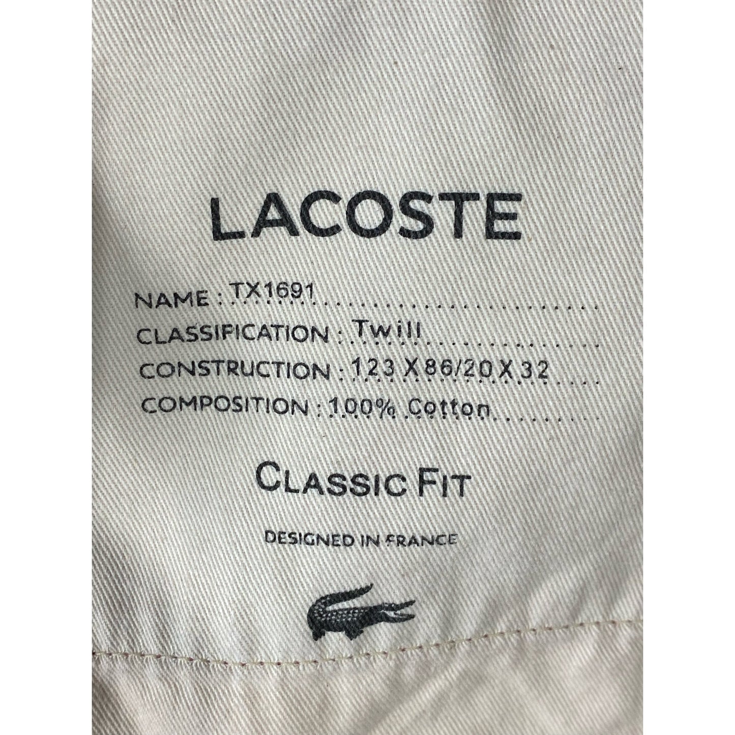 LACOSTE Men's Red Classic-Fit Straight-Leg Twill Chino Pant SZ 34