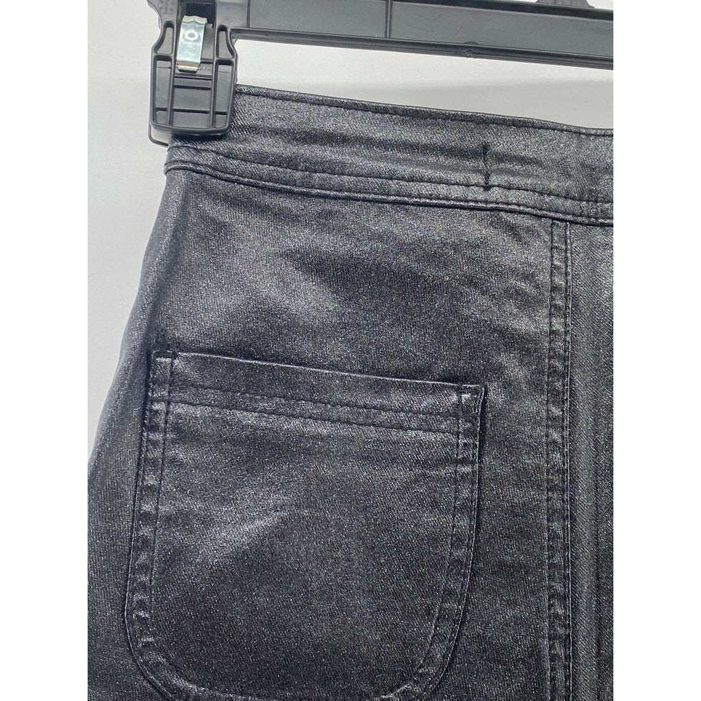 JC JQ JEANS Women's Black Shimmer High-Rise Shorts SZ S