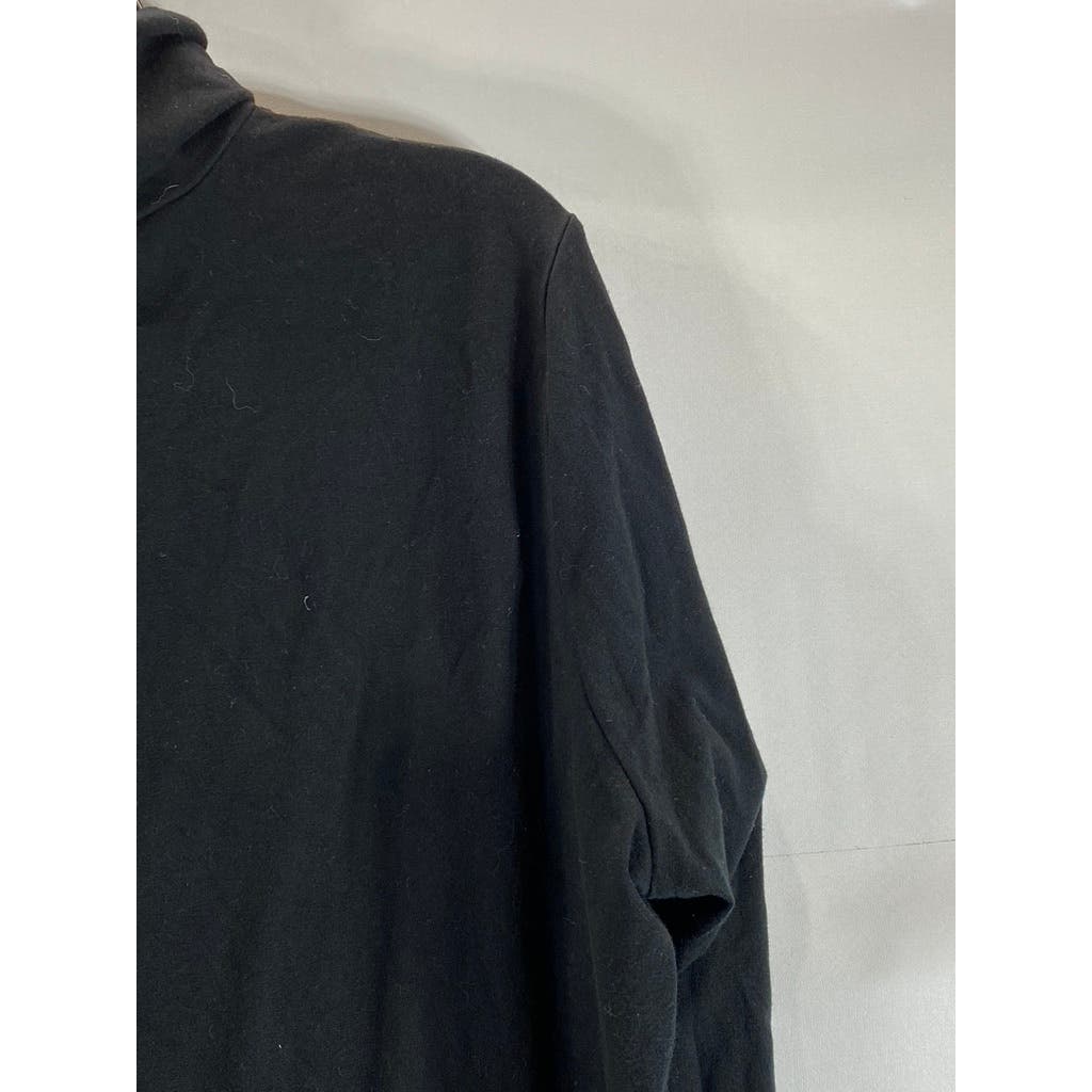 EDDIE BAUER Women's Solid Black Outdoor Turtleneck Long Sleeve Top SZ 2XL