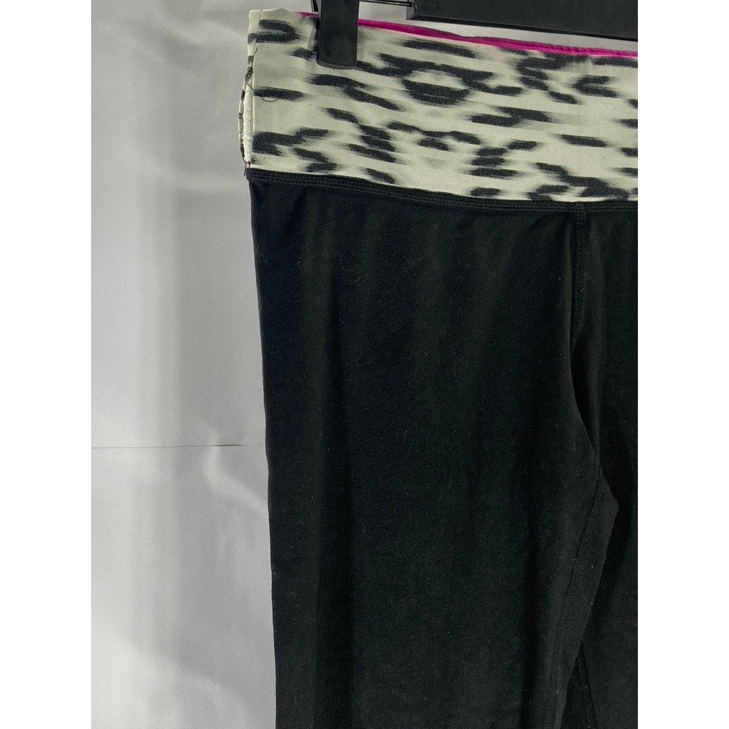 PINK By Victoria Secret Women's Black-White Banded Waist Pull-On Leggings SZ S