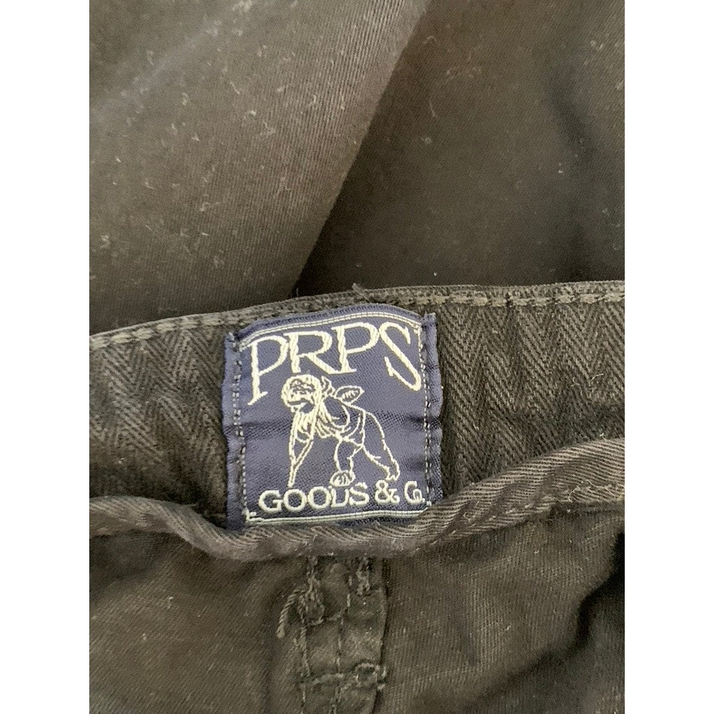 PRPS Goods & Co. Men's Black Solid Straight-Leg Front Cargo Pockets Jeans SZ 40