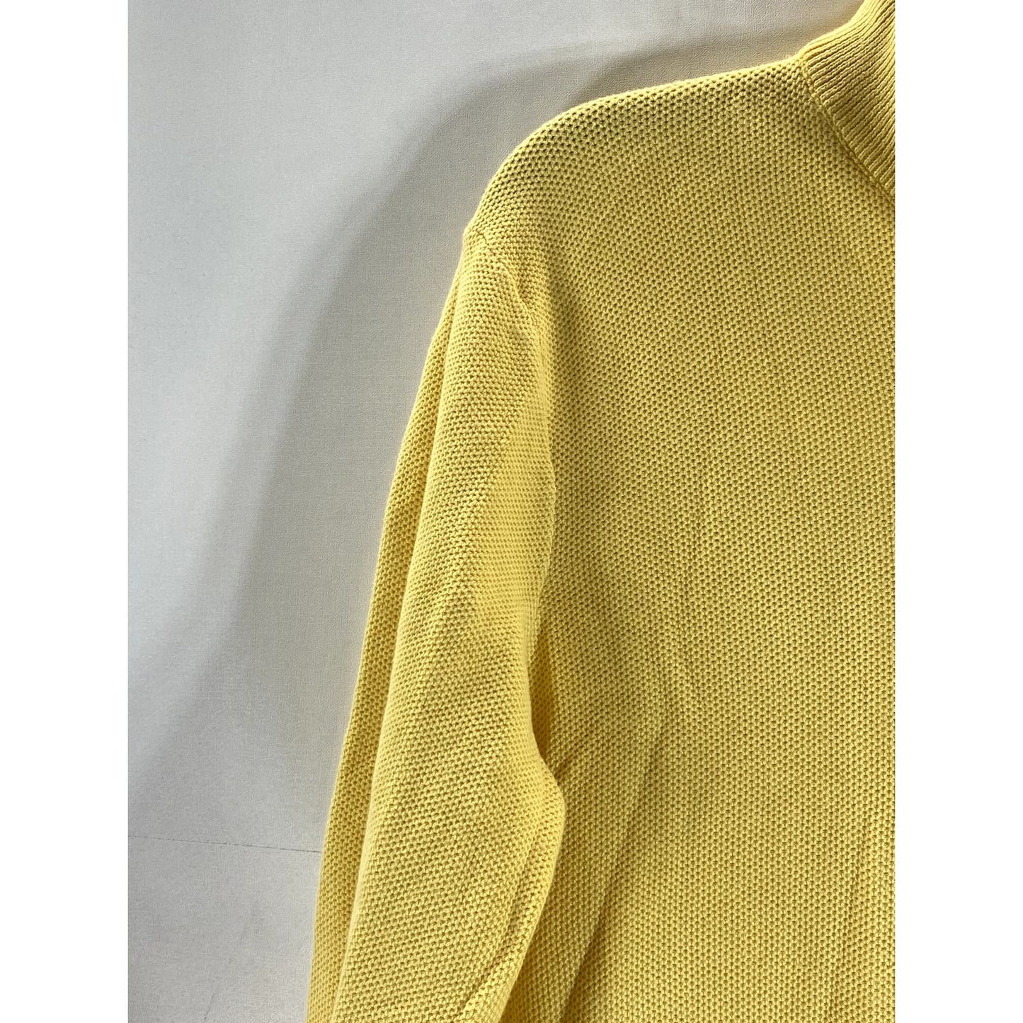 TOMMY HILFIGER Men's Yellow Quarter-Zip Pullover Sweater SZ M