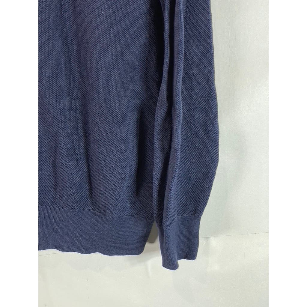 J.CREW Men's Navy Cotton Knit Crewneck Pullover Long Sleeve Sweater SZ L
