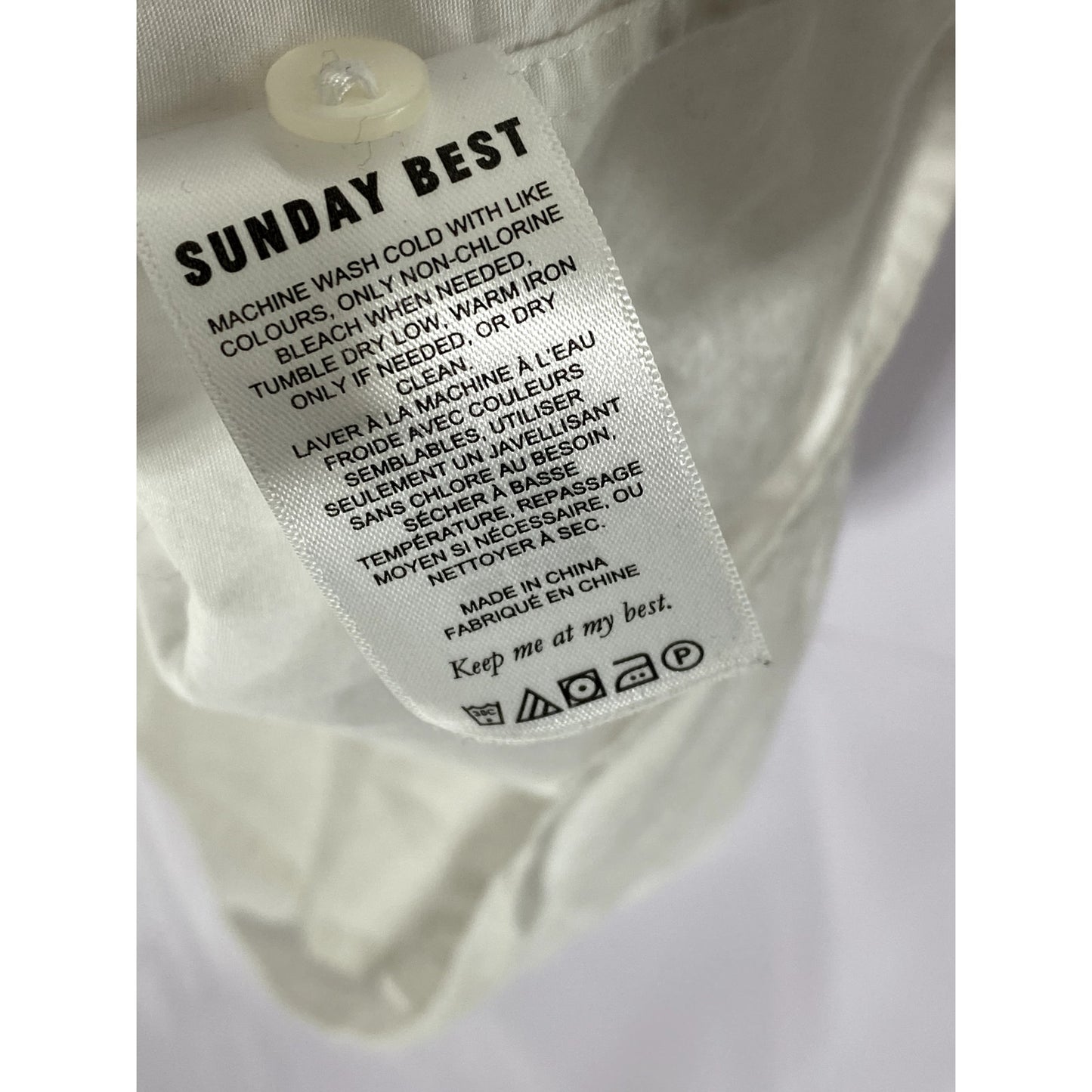 SUNDAY BEST Women's White Solid Button-Up Regular-Fit Long Sleeve Shirt SZ XS