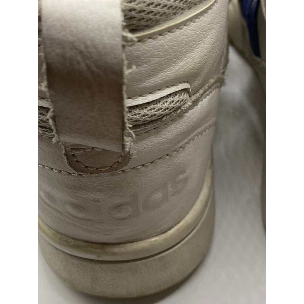 ADIDAS Men's White-Blue Postmove Mid Lace-Up Round-Toe Sneakers SZ 8